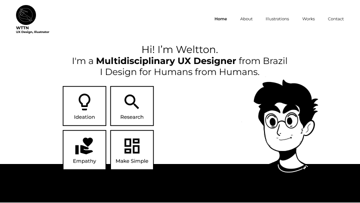 The new hero section of portfolio